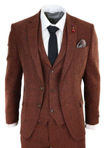 Rust Herringbone Tweed 3 Piece Suit