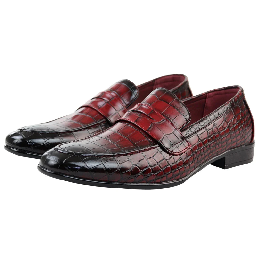 Men's Slip On Formal Red Loafers