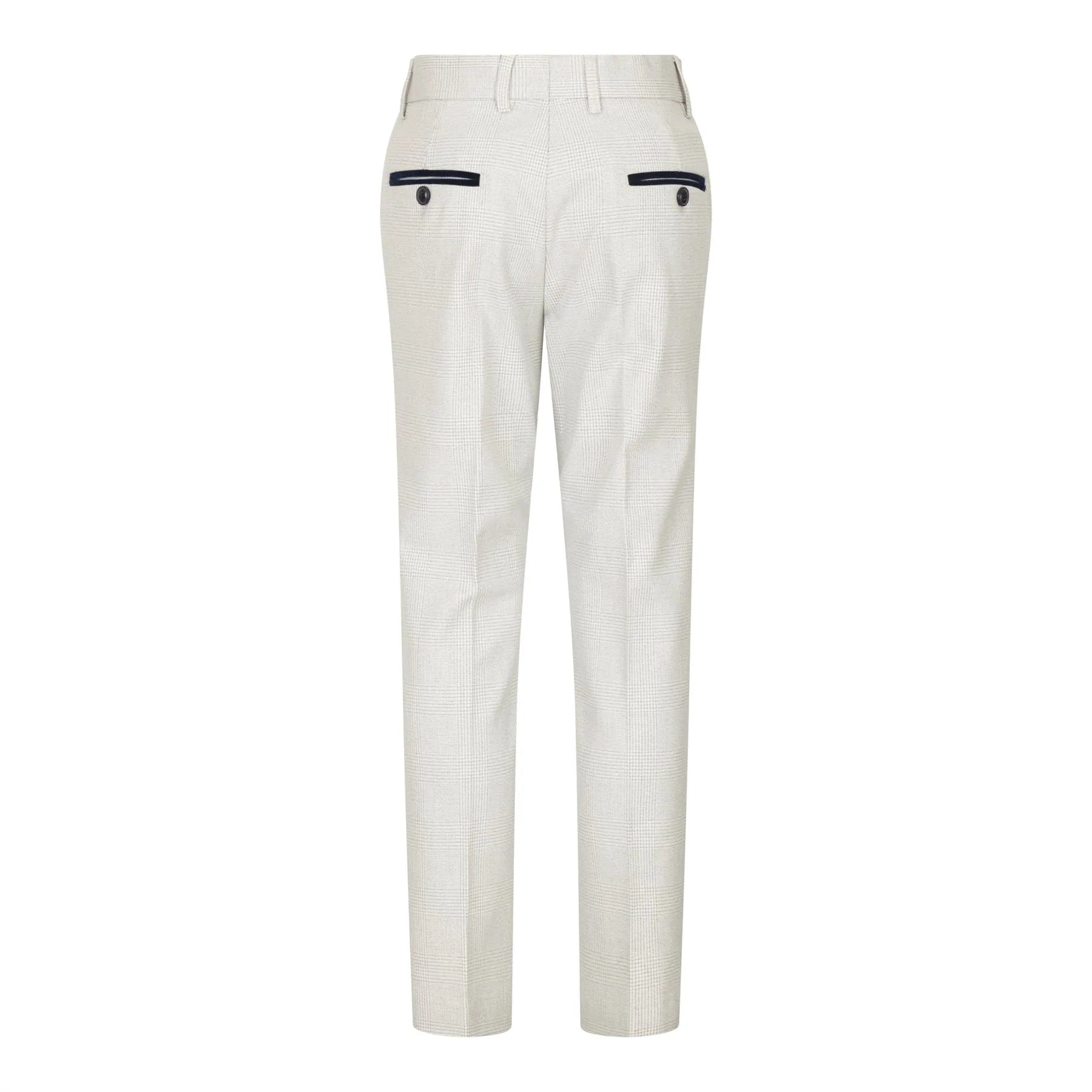 Boys 3 Piece Cream Tweed Wedding Party Check Suit Tailored Fit Smart Formal