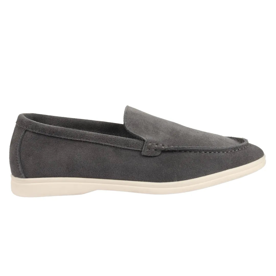 Men's Suede Grey Slip On Comfort Fit Loafers