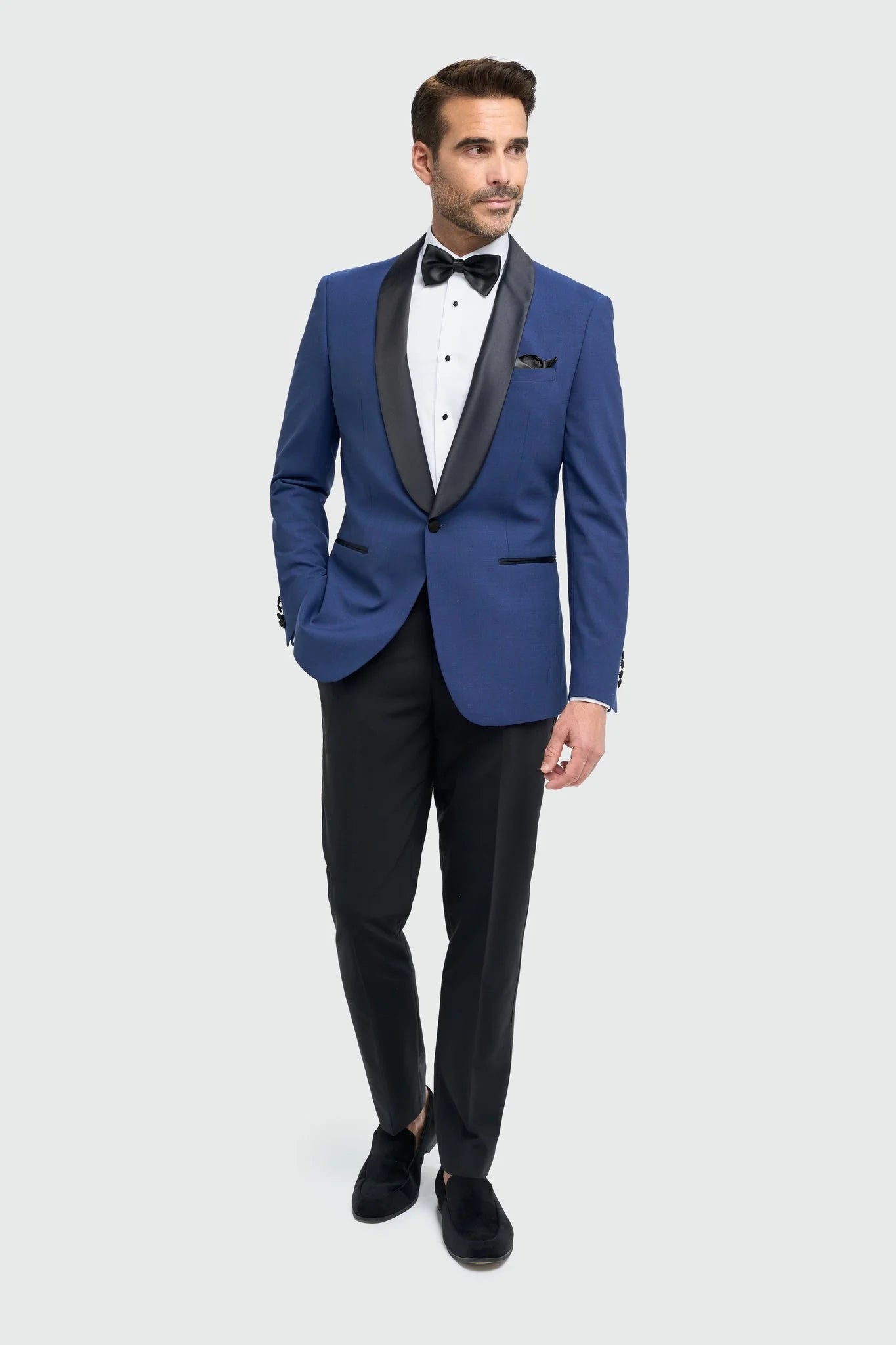Aspen - Men's Blue 2 Piece Shawl Collar Tuxedo Suit