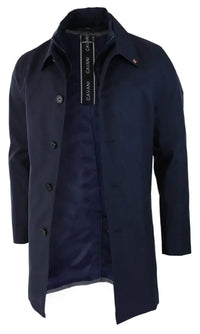 Mens Brando Navy Overcoat