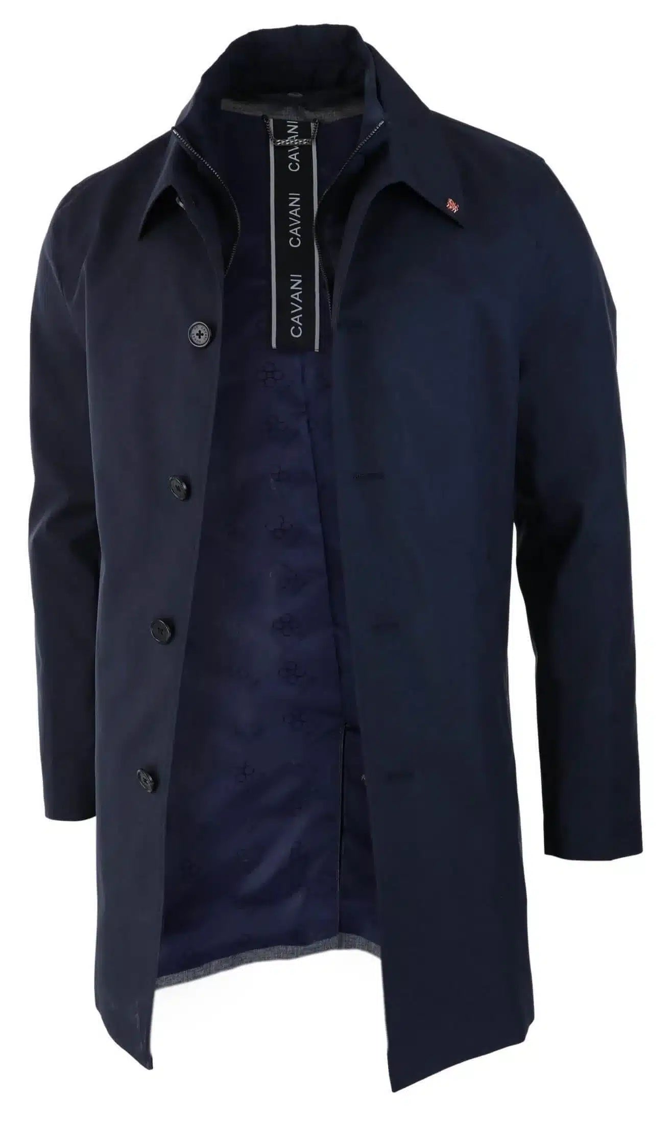 Mens Brando Navy Overcoat