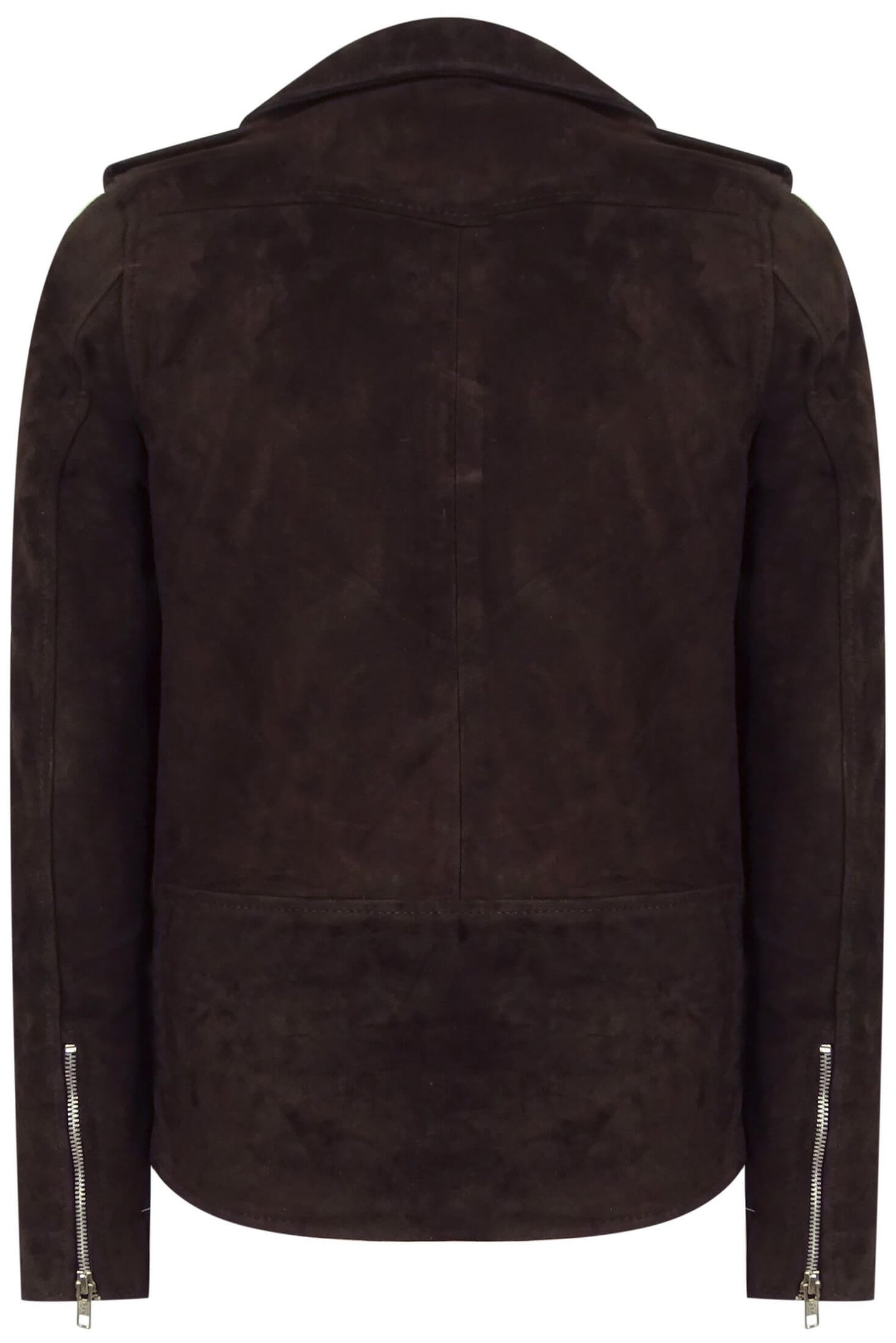 Real Leather Vintage Cross-Zip Brando Suede Men's Jacket-Brown