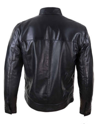 Black Real Leather Mens Biker Jacket