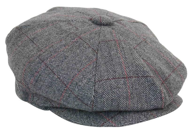 Mens Tweed Check Peaky Blinders Cap