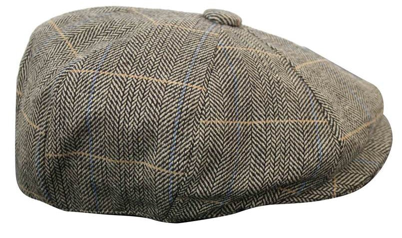Mens Tweed Check Peaky Blinders Cap