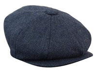 HT6364 - Mens Herringbone Tweed Newsboy Peaky Blinders Hat