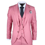 James Men's 3-Piece Pink Tailored Fit Suit