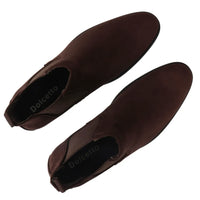 Men's Slip On Brown Suede Leather Lined Chelsea Boots
