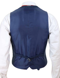 Men Blue Check Tweed Waistcoat - Cavani Carnegi