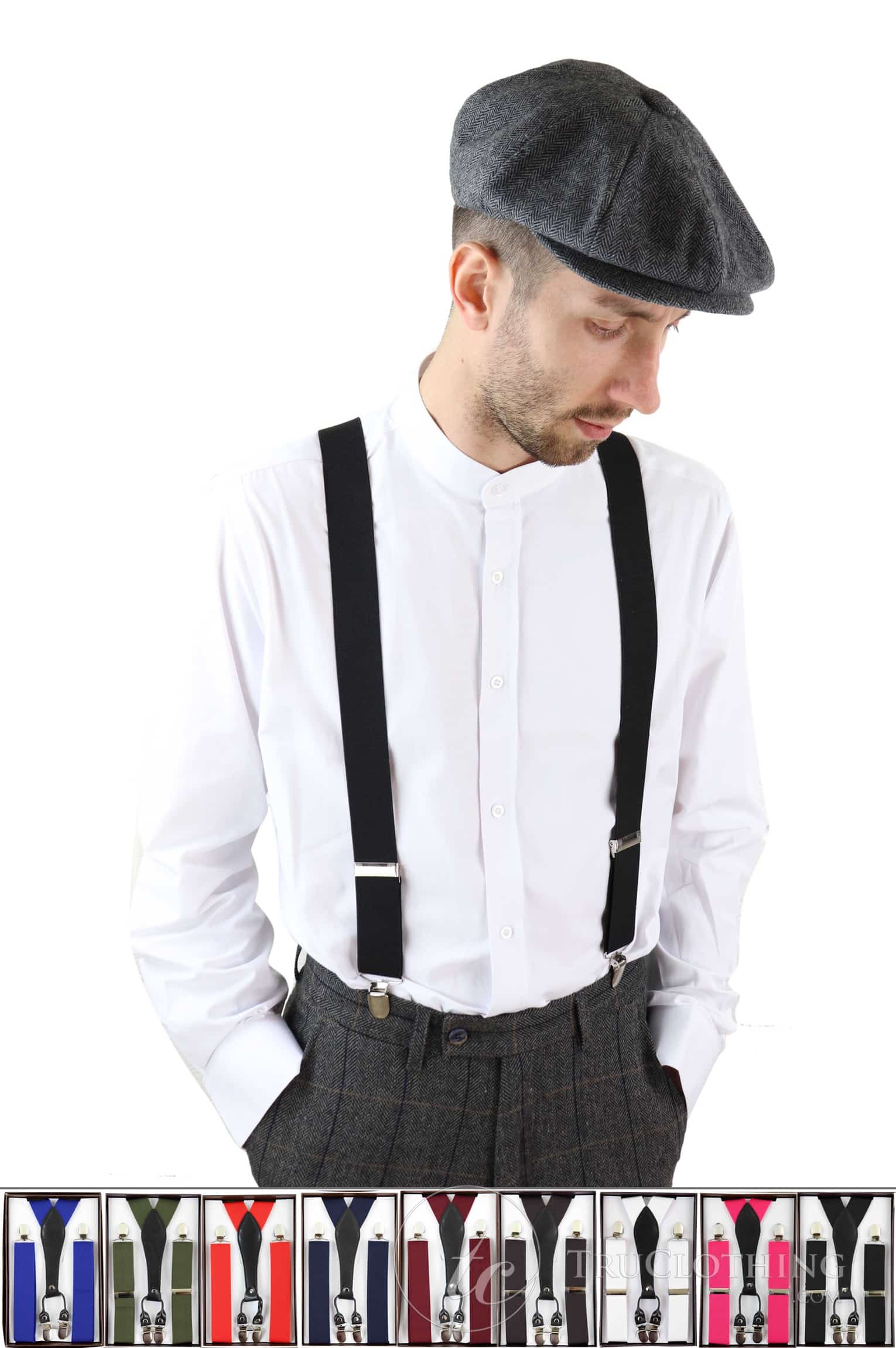 Mens Vintage Trouser Braces/Suspenders - Many Colours