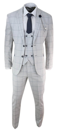 Light Grey Check 3 Piece Suit
