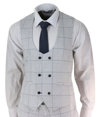 Light Grey Check 3 Piece Suit
