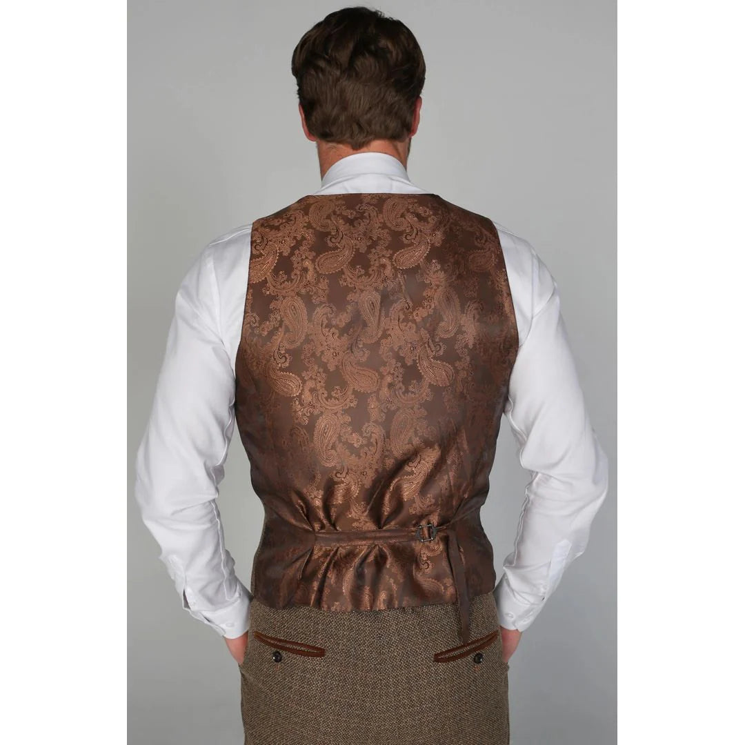 Ralph - Men's Tweed Brown Waistcoat