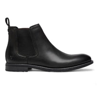 Sergio - Men's Black Slip On Leather Chelsea Boots