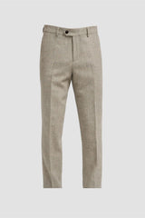 Thomas - Pantaloni bărbătești gri din amestec de lână cu model herringbone din tweed