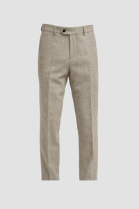 Thomas - Pantaloni bărbătești gri din amestec de lână cu model herringbone din tweed