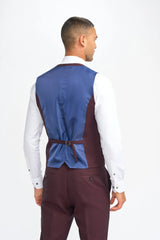 Caridi - Pantaloni bărbătești în carouri, vișiniu