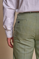 Caridi - Pantaloni bărbătești în carouri verde salvie