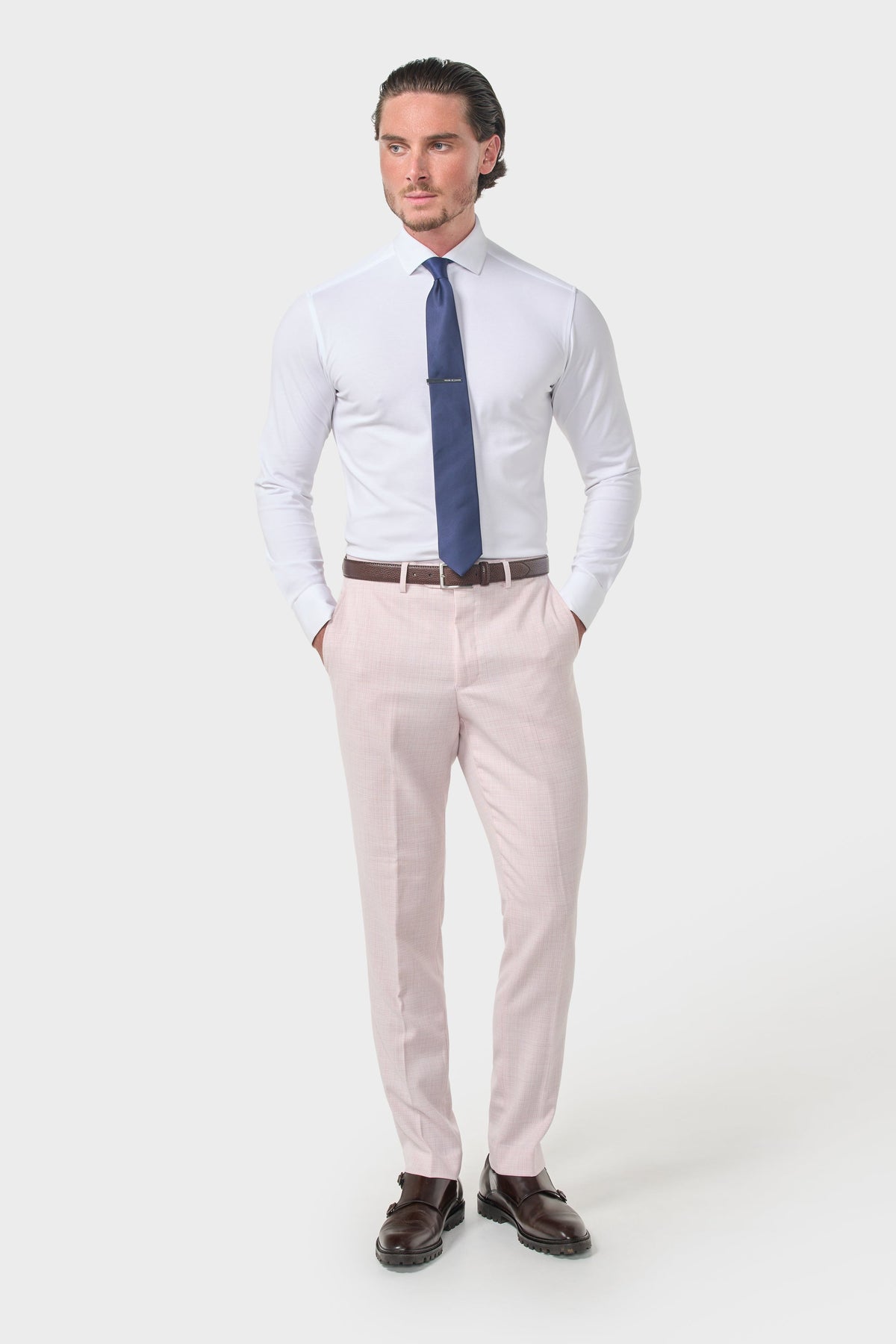 Tropez - Pantaloni eleganti roz pentru bărbați