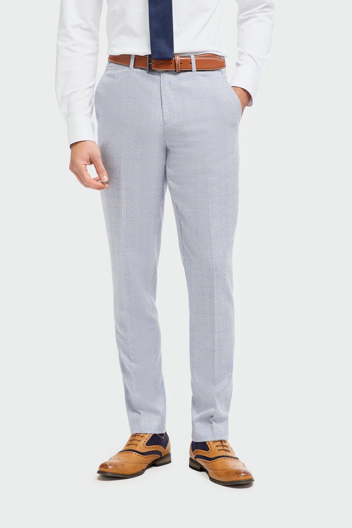 Pantaloni de mireasă albaștri pentru bărbați Caridi