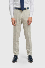 Thomas - Pantaloni bărbătești gri din amestec de lână cu model herringbone din tweed