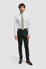 Pantaloni bărbătești din tweed verde măsliniu Caridi