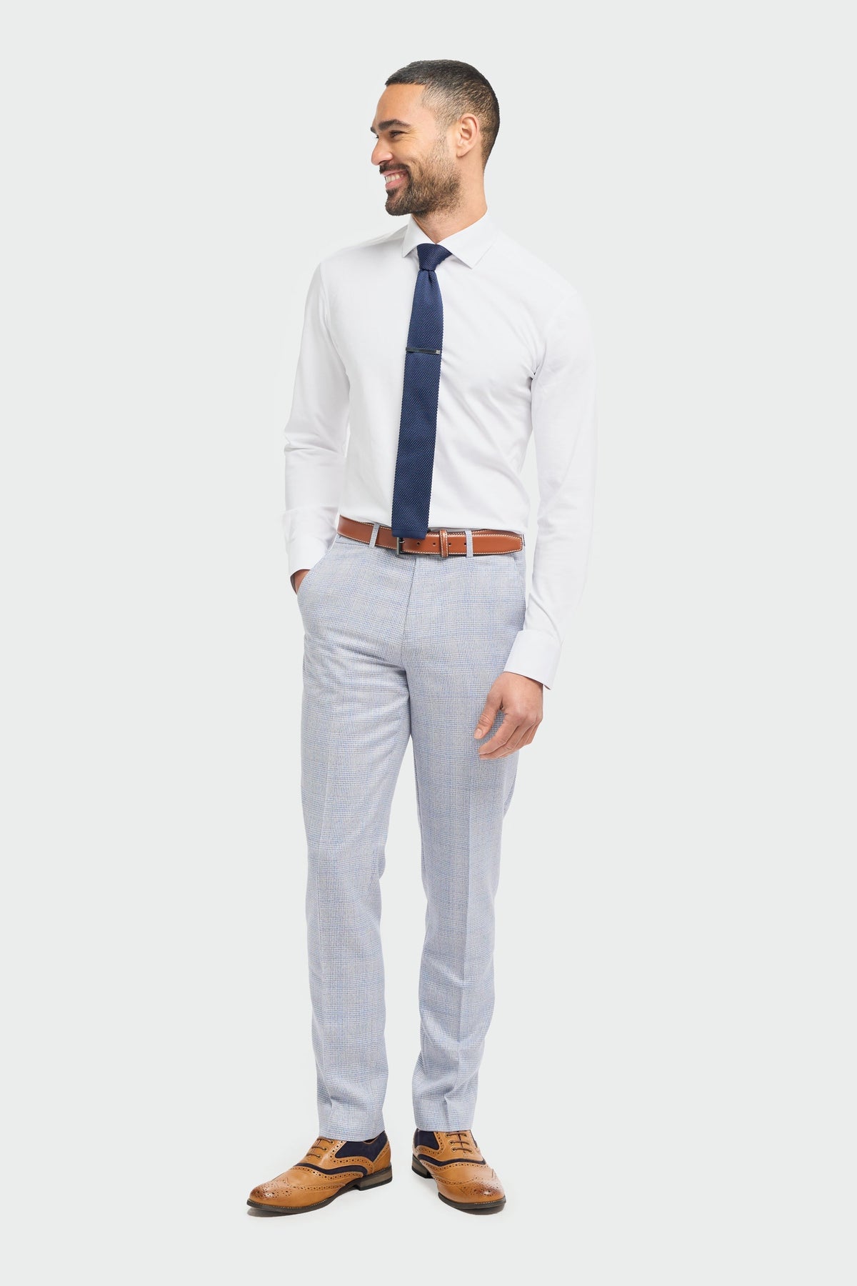 Pantaloni de mireasă albaștri pentru bărbați Caridi