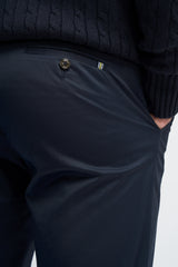 Mario - Pantaloni clasici de vară bleumarin pentru bărbați