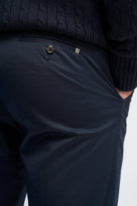 Mario - Pantaloni clasici de vară bleumarin pentru bărbați