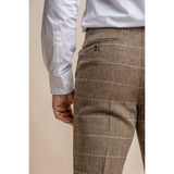 Albert - Pantaloni bărbătești din tweed maro-cenușiu