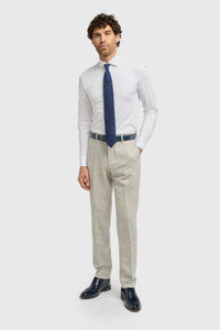 Thomas - Pantaloni bărbătești gri din amestec de lână cu model herringbone din tweed