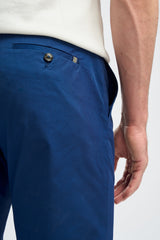 Mario - Pantaloni eleganți albaștri de vară pentru bărbați