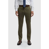 Damon - Pantaloni bărbătești din tweed verde măsliniu