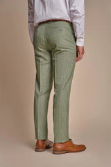 Caridi - Pantaloni bărbătești în carouri verde salvie