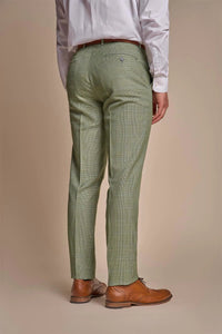 Caridi - Pantaloni bărbătești în carouri verde salvie