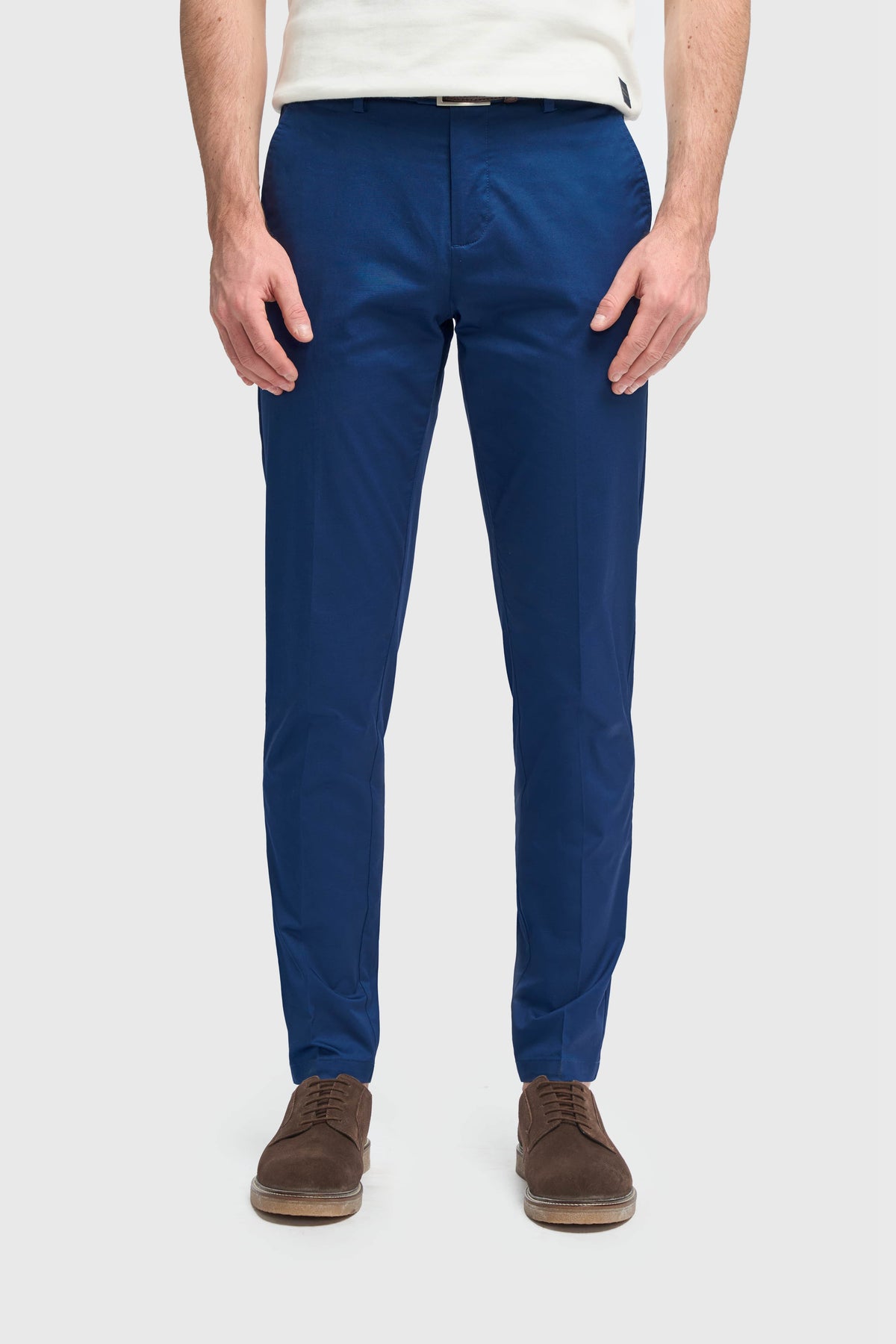 Mario - Pantaloni eleganți albaștri de vară pentru bărbați