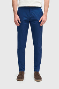 Mario - Pantaloni eleganți albaștri de vară pentru bărbați