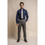 Albert - Pantaloni bărbătești gri din tweed