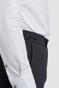 Aspen - Pantaloni clasici simpli bleumarin pentru bărbați