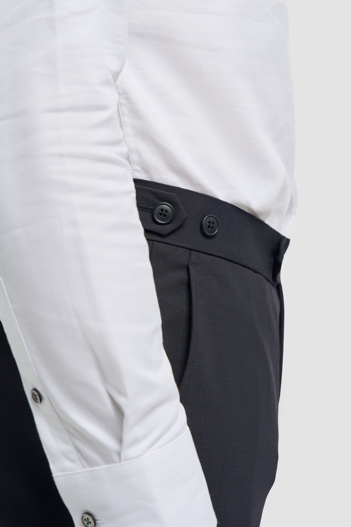 Aspen - Pantaloni clasici simpli bleumarin pentru bărbați