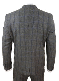 Grey Check 3 Piece Tweed Suit