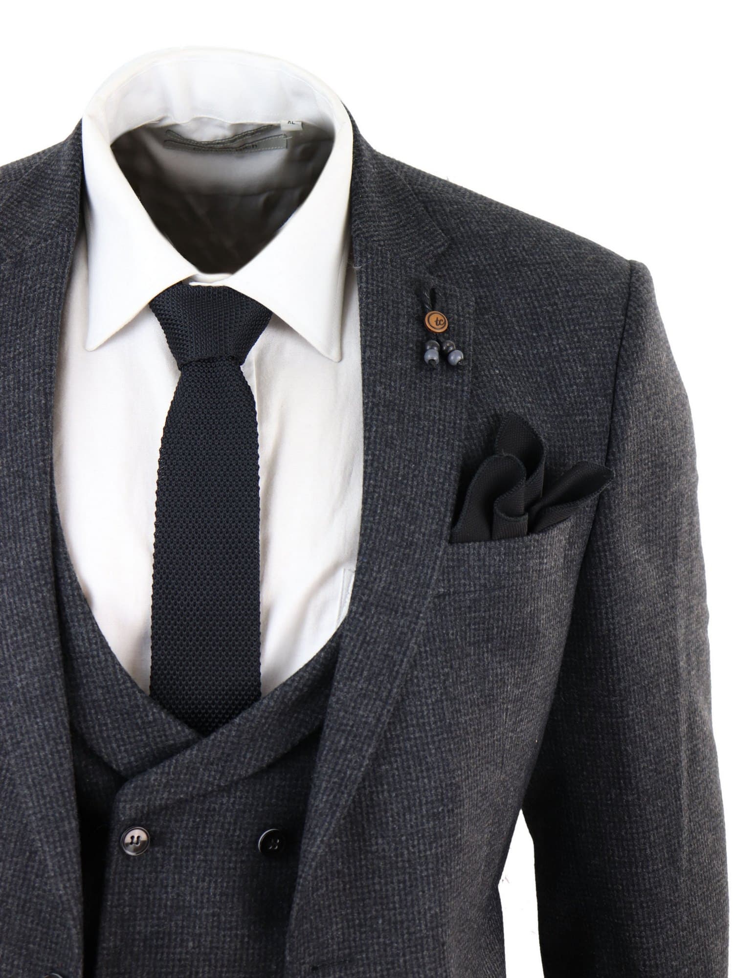 Dark Grey Tweed 3 Piece Suit