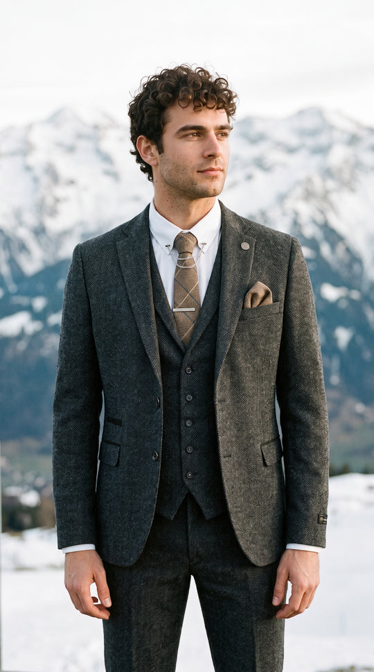 Charcoal Composition — New Tie & Shoes