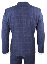 Blue Check Double Breasted 2 Piece Suit