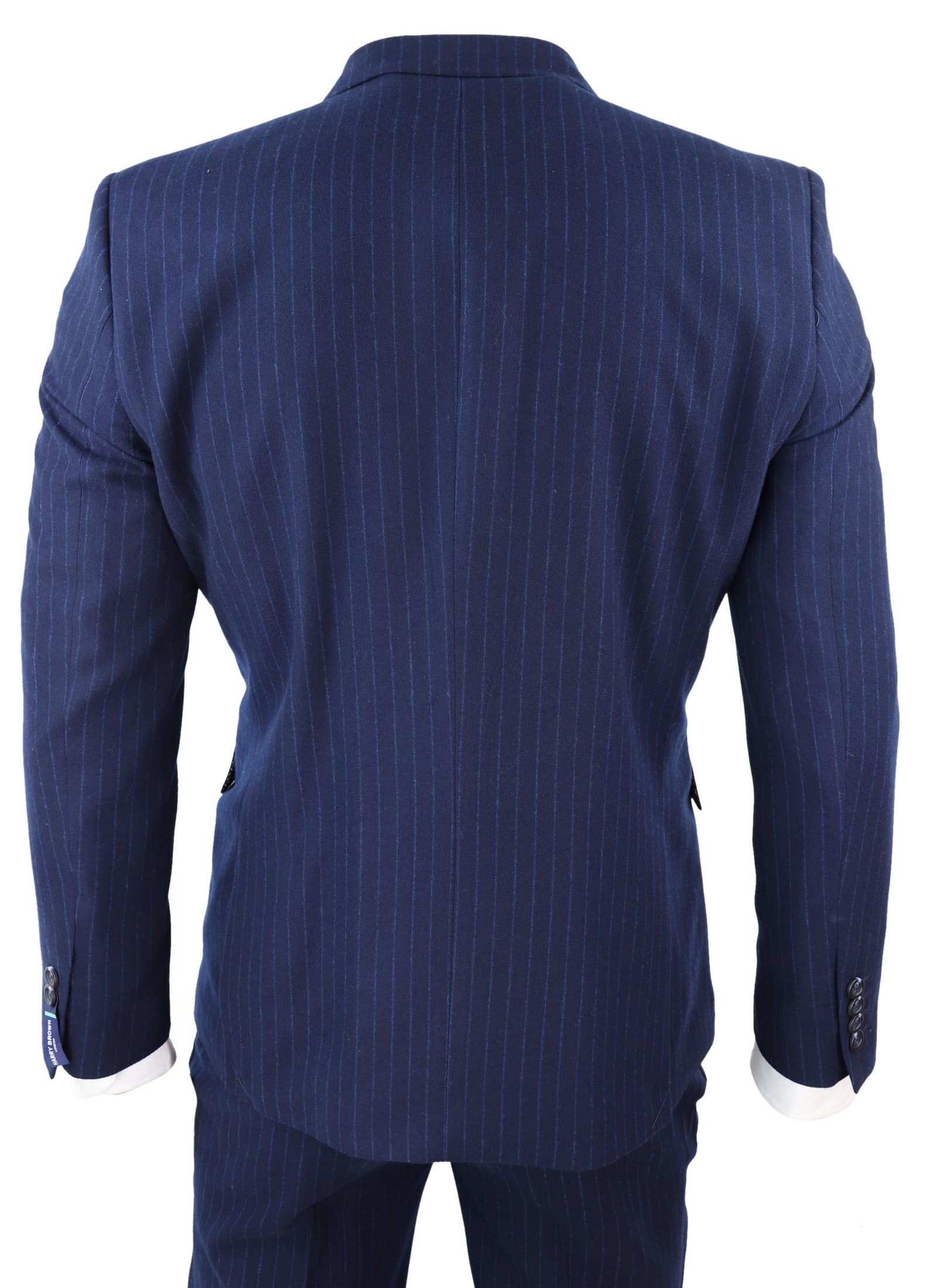 Navy-Blue Pinstripe Double Breasted Mafia Suit