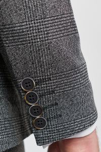 Costum bărbătesc gri în carouri Glen din 3 piese