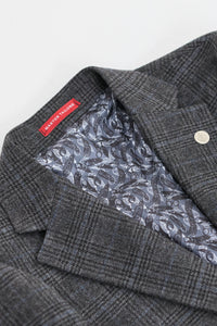 Costum bărbătesc gri în carouri tartan din 3 piese