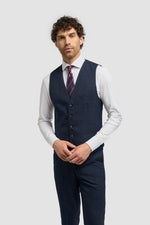 Caridi - Vestă bărbătească din tweed bleumarin
